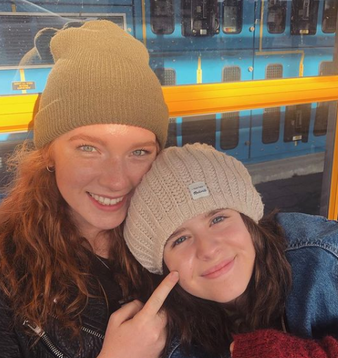Annalise Basso with her sister