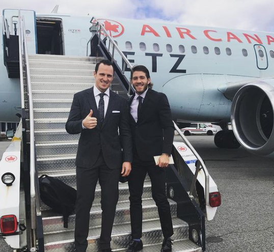 Mike Hoffman standing outside the plane