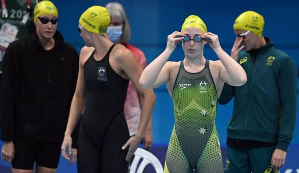 Mollie O’Callaghan competing at the 2020 Tokyo Olympics