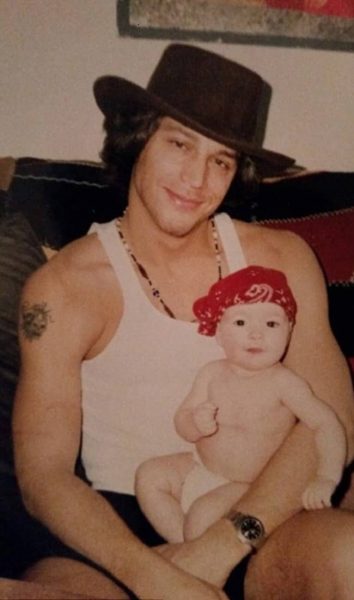 Skylar Staten Randall childhood photo with her father 