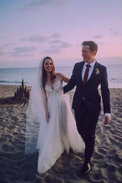 Griffin Cleverly wedding photo with his wife Bridgit Mendler 