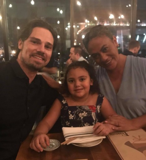 Jay Ryan with his partner, Dianna Fuemana, and their daughter