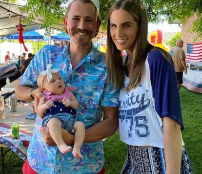 Joe Anglim with his wife and their daughter