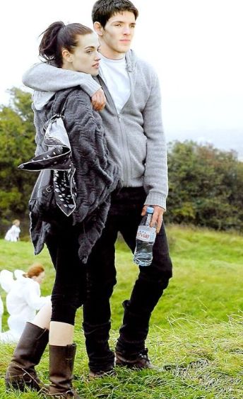 Katie McGrath with her boyfriend, Colin Morgan