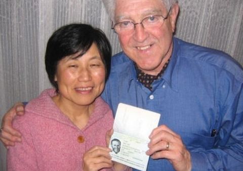 Miyoko Watai with her late husband, Bobby Fischer