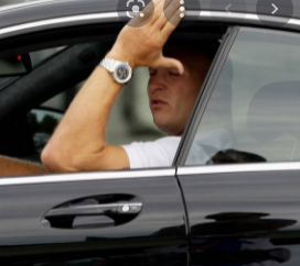 Laurie Urlacher's husband Brian Urlacher inside the car