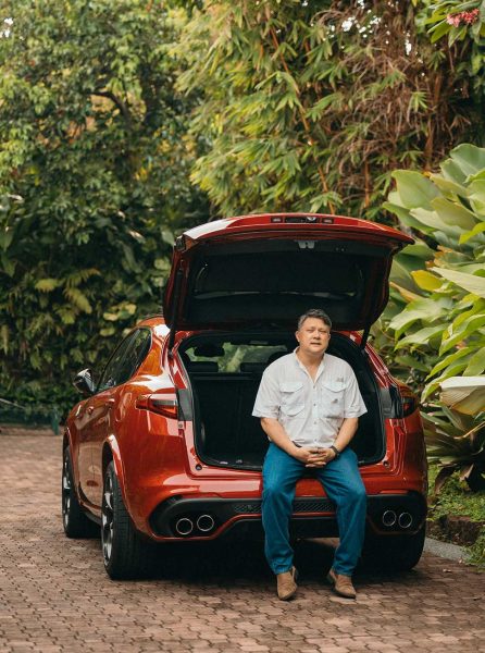 Soledad Oppen Cojuangco's husband Danding Cojuangco with the car 
