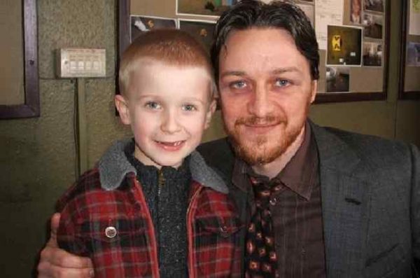 Brendan McAvoy posing for the photo with his father James McAvoy 
