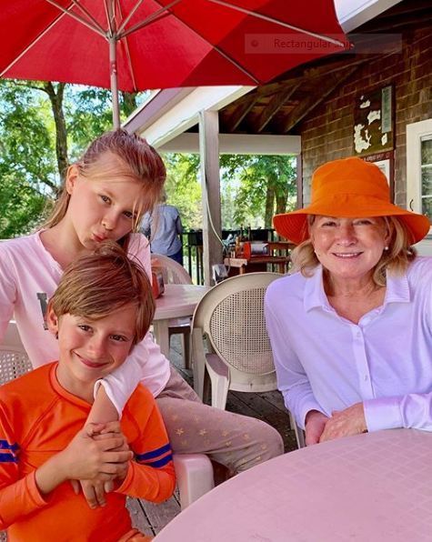 Alexis Stewart with her daughter and son