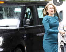 Laura Kuenssberg with the car