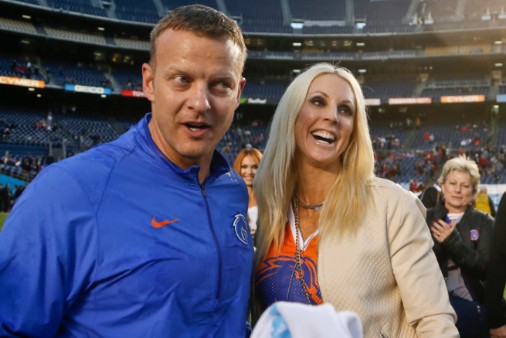 Bryan Harsin with his wife, Kes Harsin