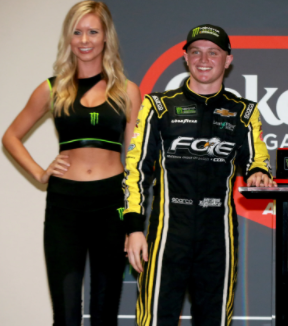 Justin Haley with his friend
