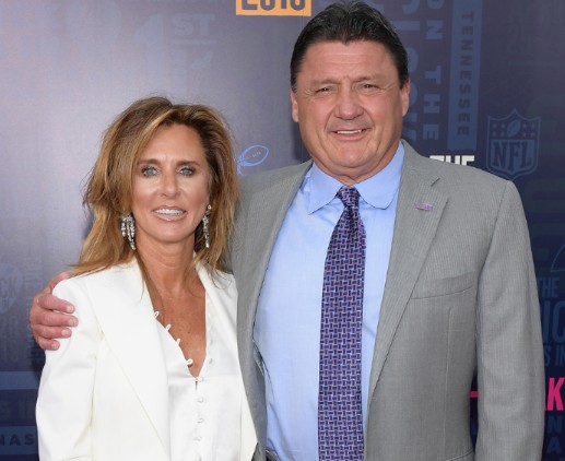Ed Orgeron with his ex-wife, Kelly Owens