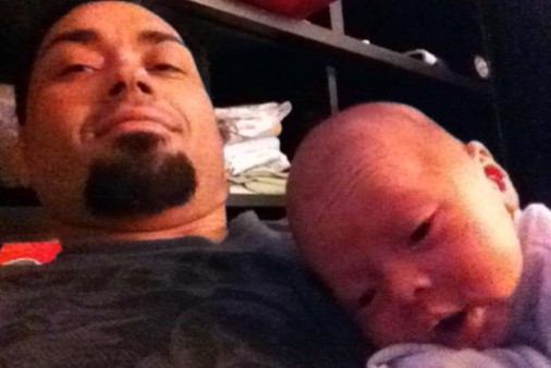 Eddie Bravo with his son