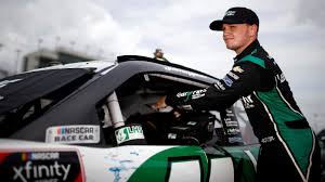 Justin Haley outside his car