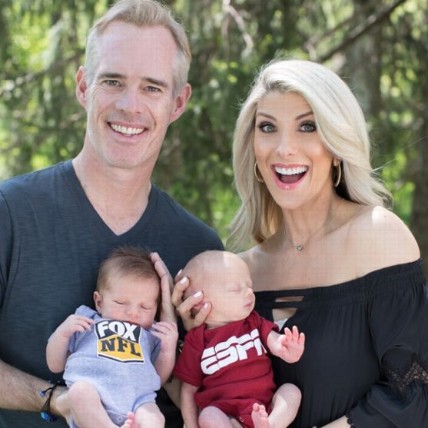 Michelle Beisner Buck and her husband, Joe Buck with their twin sons