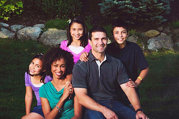 Sage Steele with her ex-husband and children Jonathan Bailey