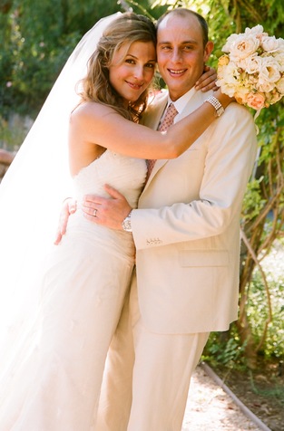 Thea Andrews and her husband, Jay Wolf on their wedding day