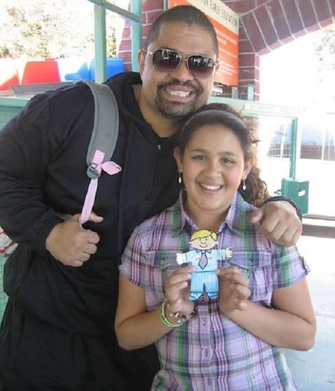 Xea Myers's childhood photo with her father, Heavy D