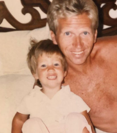 Meredith Marakovits childhood photo with her father