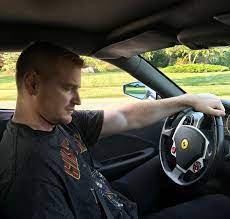 Wes Bergmann inside the car