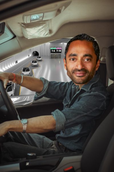 Chamath Palihapitiya inside the car