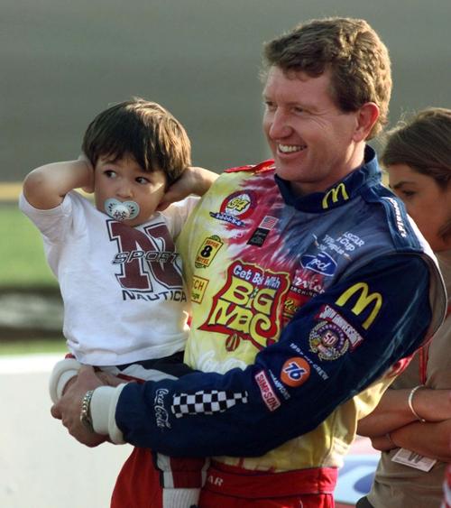 Bill Elliott with his son