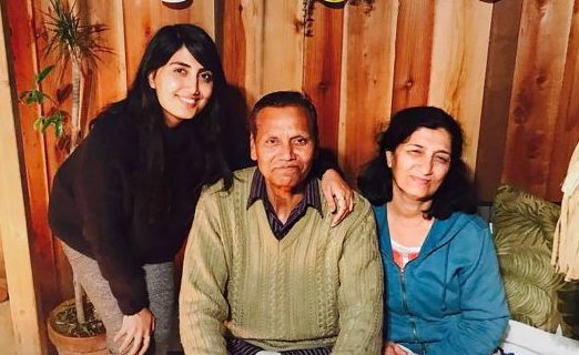 Anjali Ryot with her parents