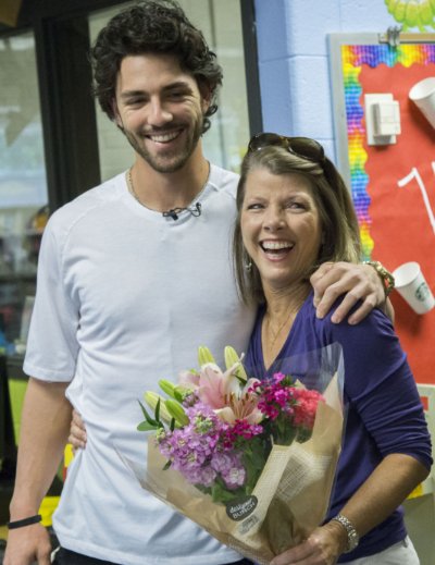 Dansby Swanson with his mother
