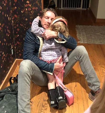 Dax Shepard hugging one of his daughters