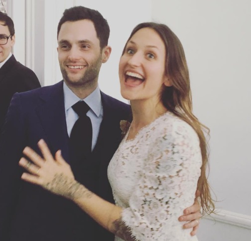 Domino Kirke with her husband, Penn Badgley