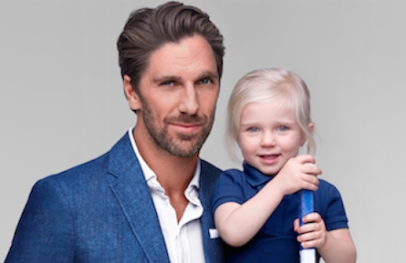 Henrik Lundqvist with one of his daughter
