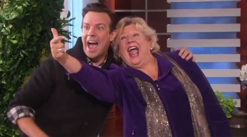 Jason Sudeikis with his mother, Kathryn Sudeikis