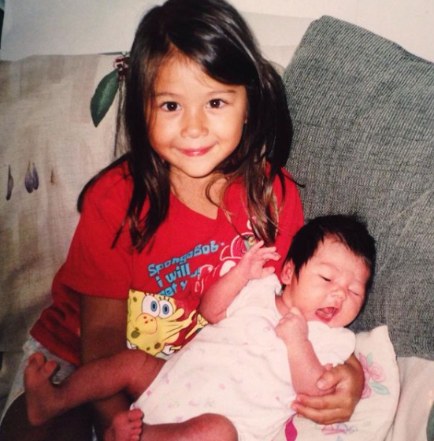 Kirsten Titus's childhood photo with her sister