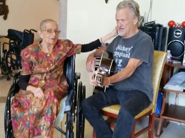Kris Kristofferson with his mother