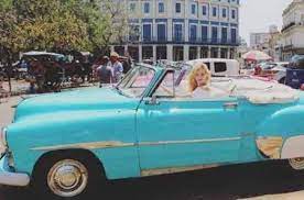 Abby Hornacek inside the car