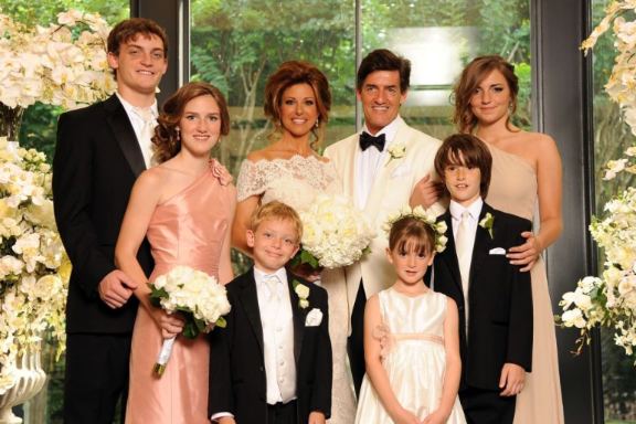 Nick Florescu with his wife, Dominique Stasche, and their children