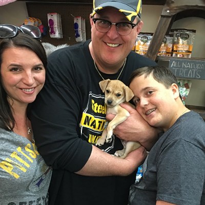 Patty Gardell with her husband, Billy Gardell, and their son