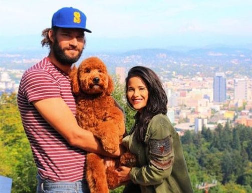 Robin Lopez with his girlfriend, Christine Vargas