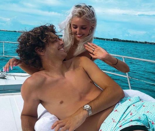 Taylor Fritz with his girlfriend, Morgan Riddle