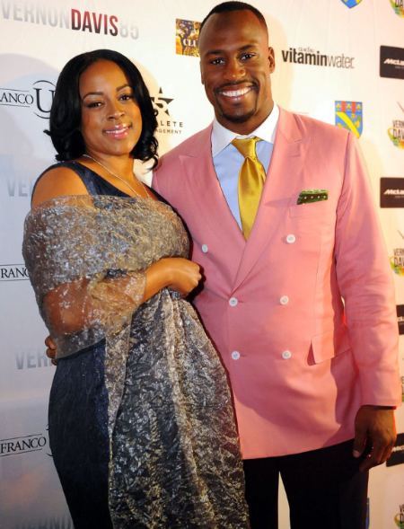 Vernon Davis with his ex-partner, Janel Horne