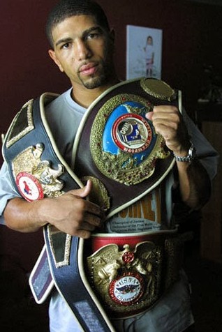 Winky Wright with his belts