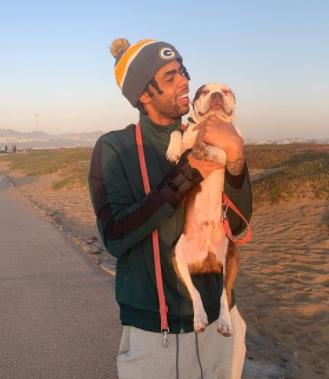 D’Angelo Russell with his dog