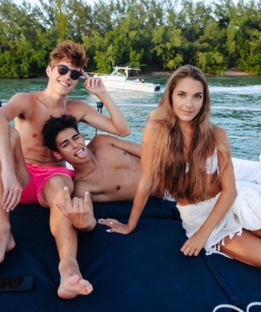 Andrew Davila with his friends