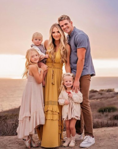 Cole LaBrant with his wife, and their children