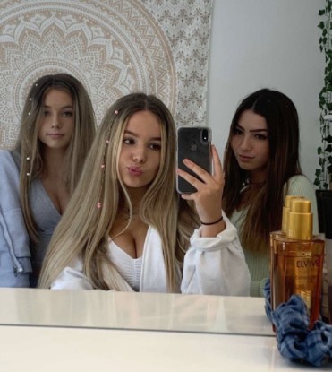 Issey Moloney with her friends