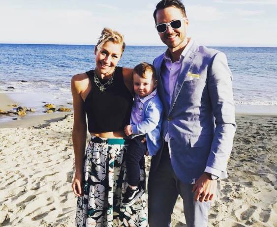 Paul Campbell with his wife, Lorie Campbell, and their son