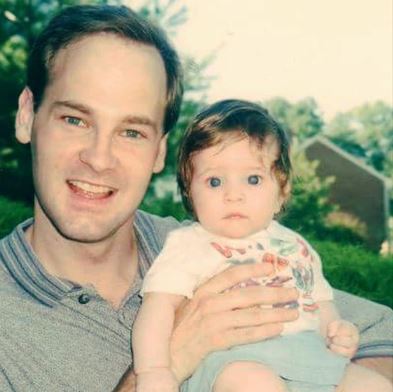 Lauren Swickard childhood photo with her father