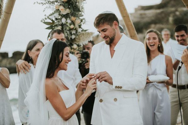Dan Bar Shira's wedding photo with Inbar Lavi