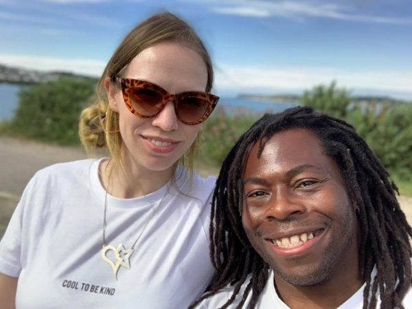 Ade Adepitan with his wife Linda Harrison
